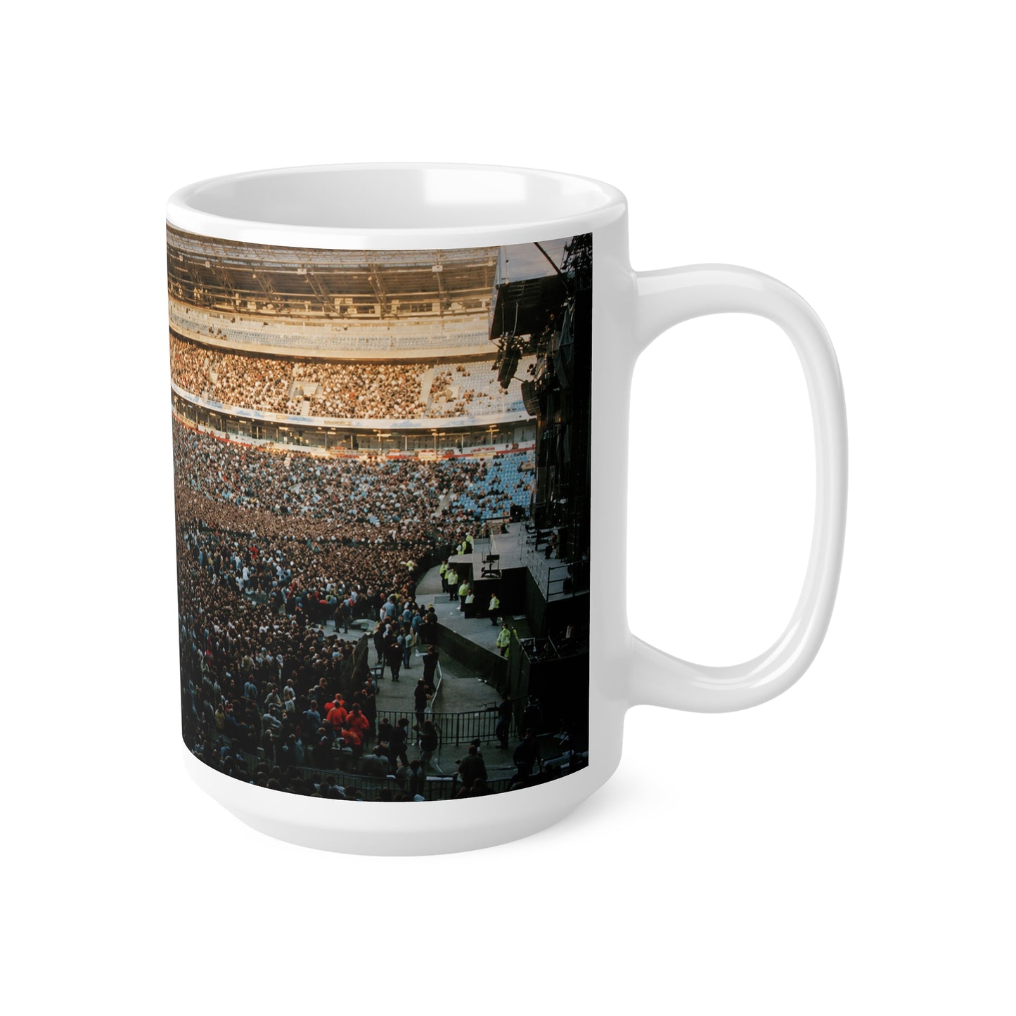 Oasis At Maine Road Concert Crowd Photo Mug — Live Stadium Panorama Ceramic Coffee Cup (11oz & 15oz)