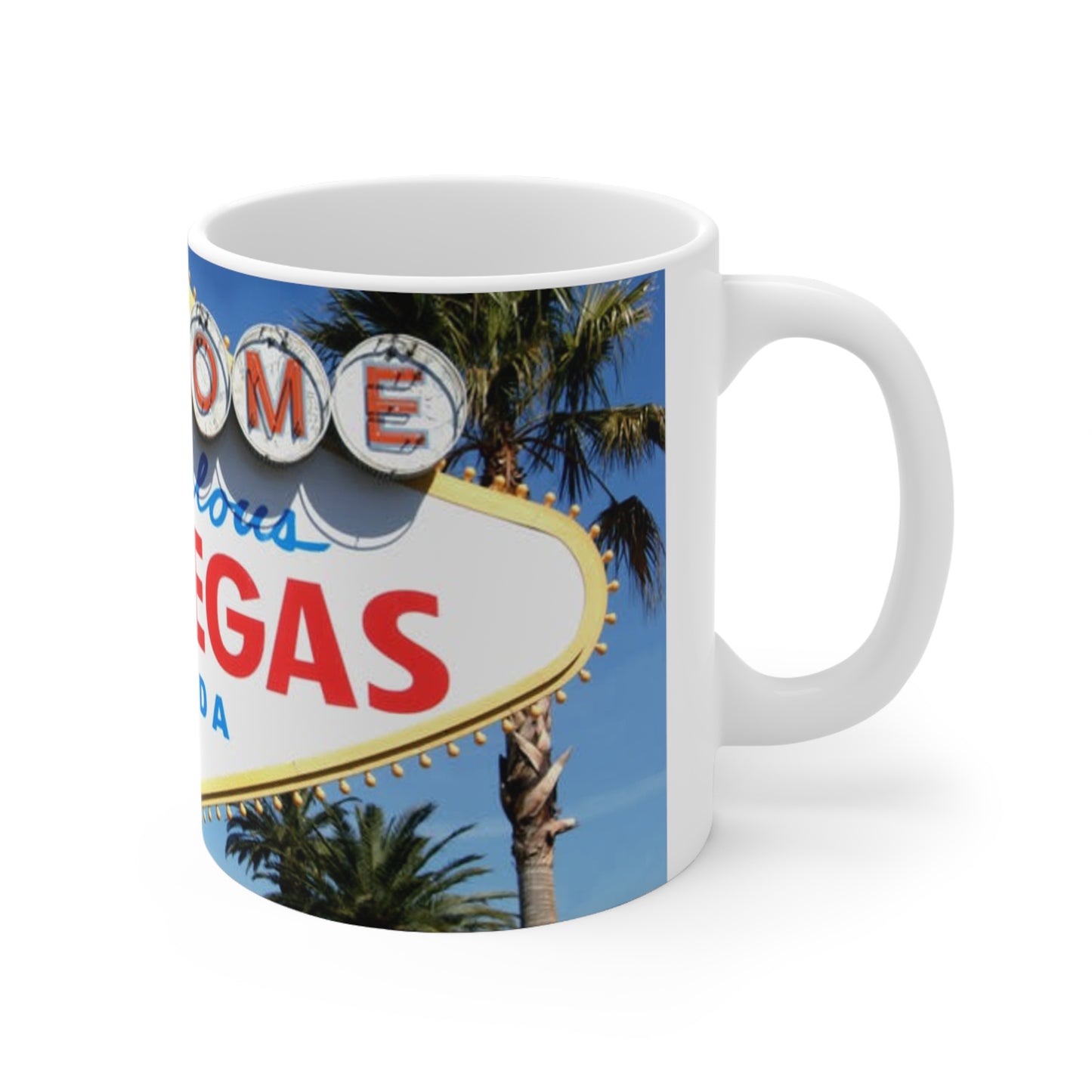 Las Vegas Sign Ceramic Coffee Mug — 11oz & 15oz Travel Souvenir