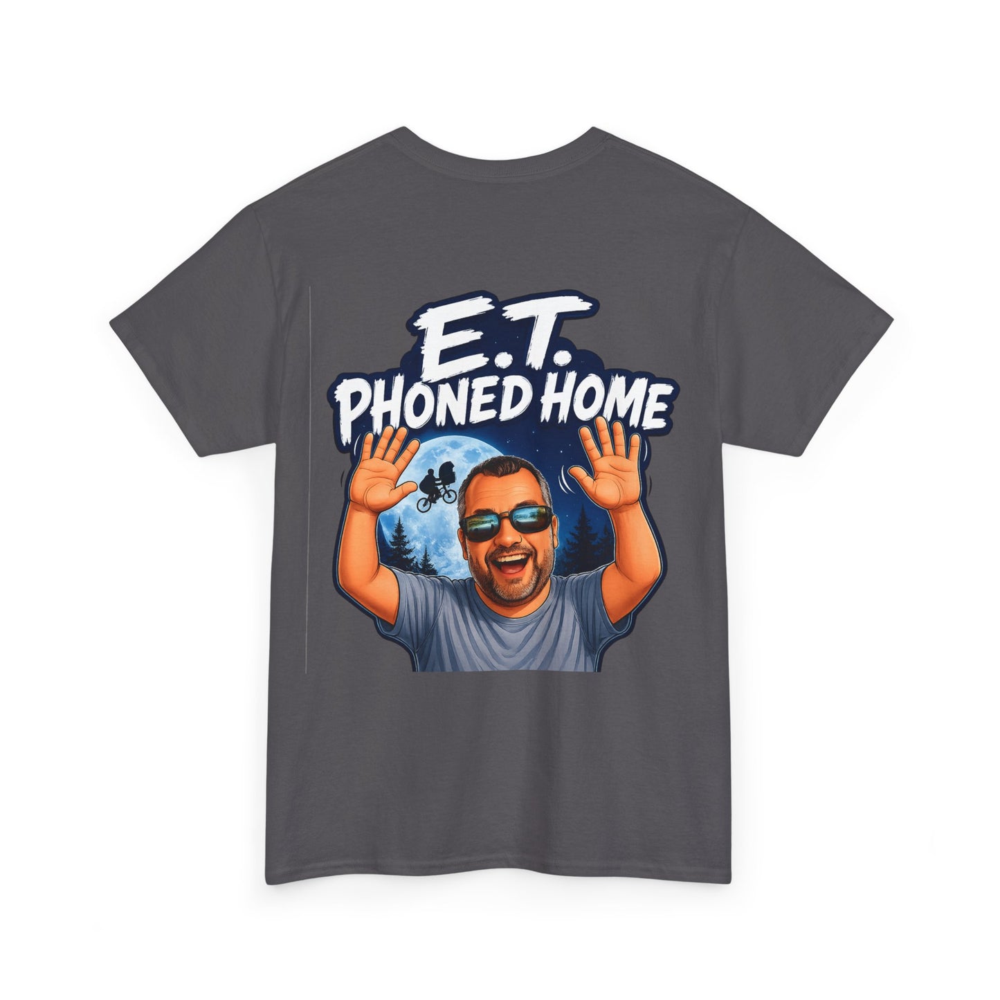 Graphic Tee — "E.T. Phoned Home" Smiling Guy Retro Design