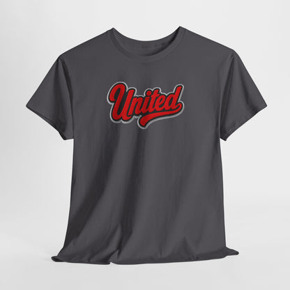United Retro Script Tee — Vintage Red Logo T‑Shirt