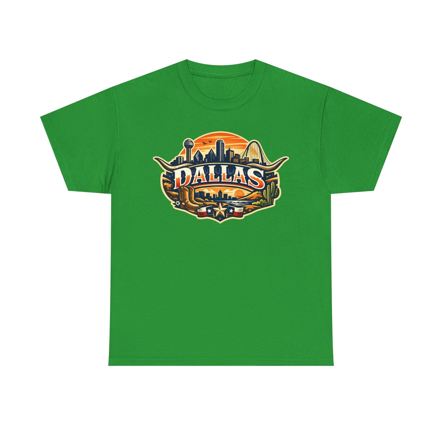 Dallas Skyline Retro Tee — Vintage Cityscape T‑Shirt with 'Dallas' Graphic