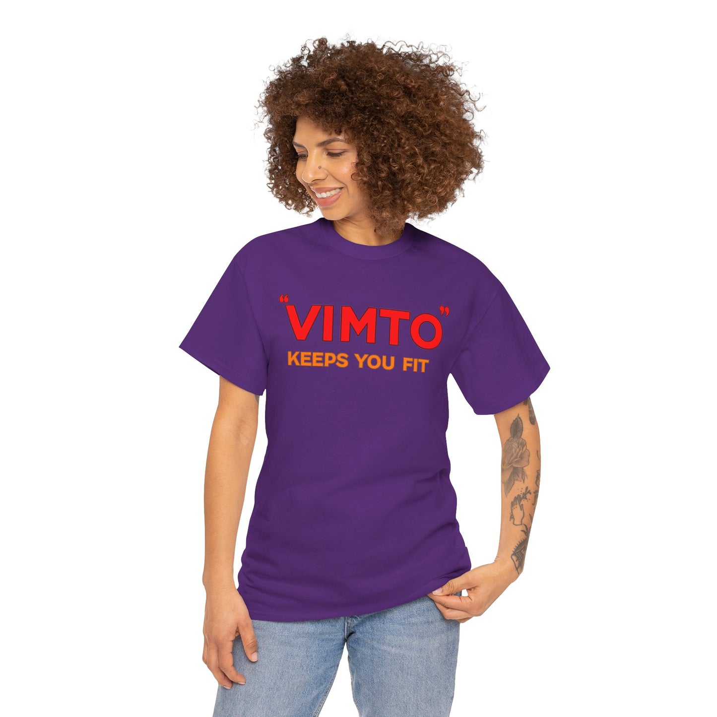 VIMTO "Keeps You Fit" Graphic Tee — Retro Beverage Logo T-Shirt
