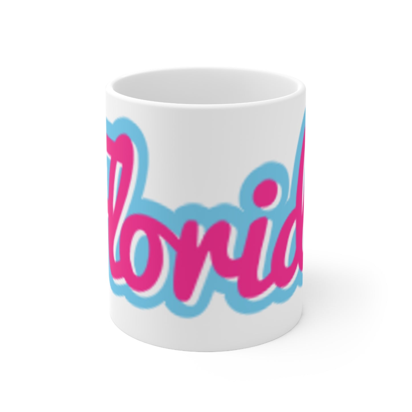 Florida Retro Script Ceramic Coffee Mug – Pink & Blue 11oz/15oz