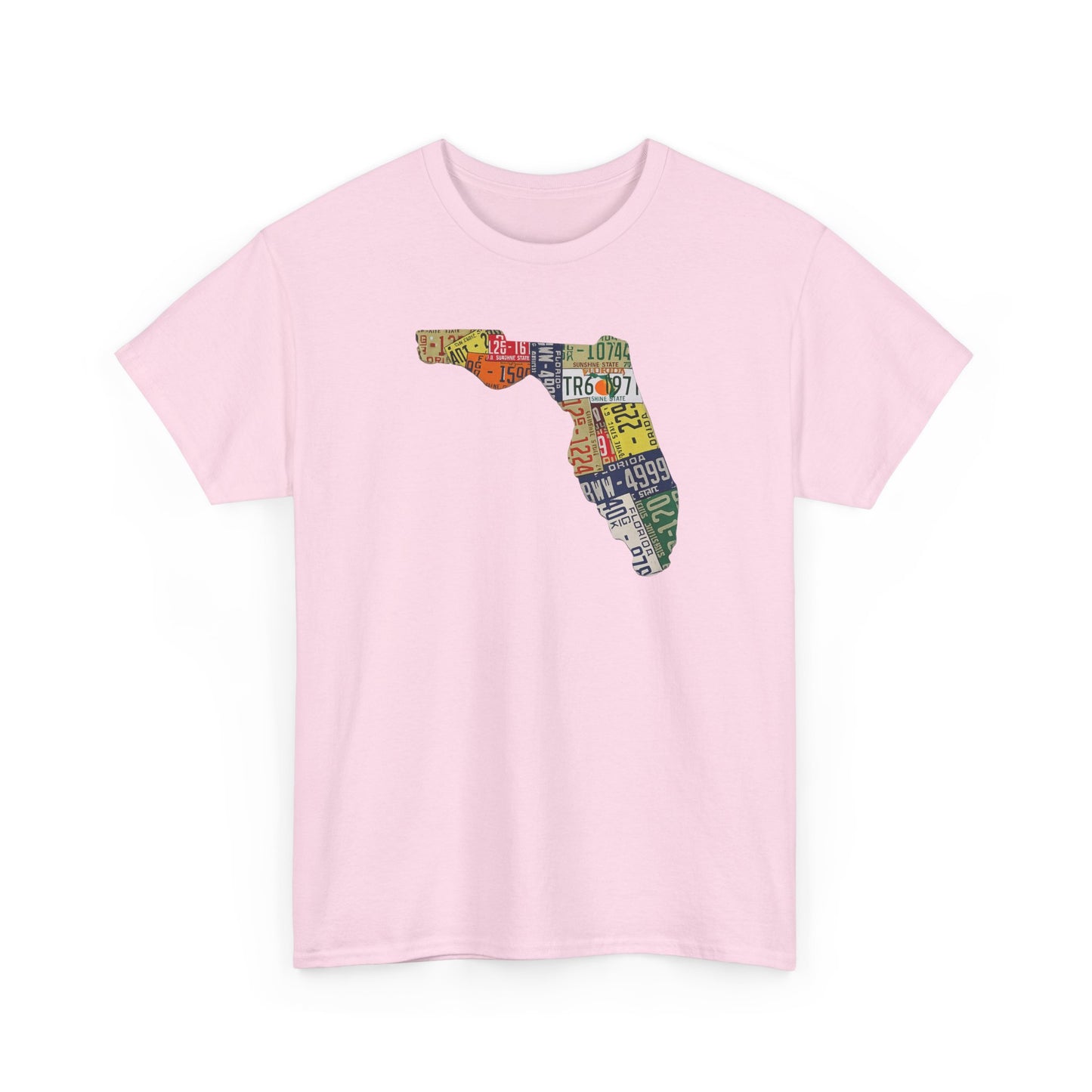 Florida License Plate Map T-Shirt — Vintage State Silhouette Tee