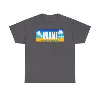 Miami West Palm Beach Vintage Tee — "MIAMI" Beach Palm Trees T‑Shirt