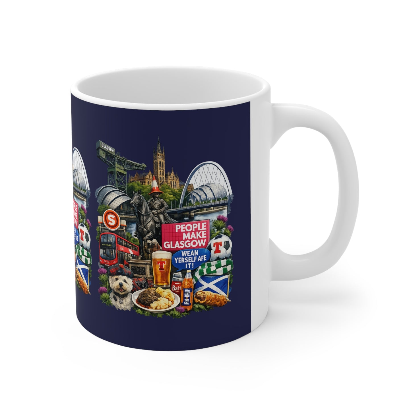 Glasgow Landmarks Ceramic Mug — People Make Glasgow Collage, 11oz & 15oz