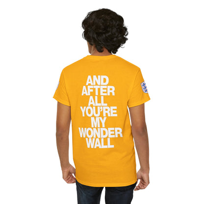 England Football Tee — "And After All You're My Wonderwall" Lyrics Tee