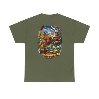 Scotland Collage T-Shirt — "No Scotland No Party" Scottish Heritage Tee