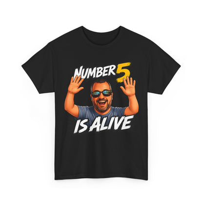 Number 5 Is Alive Graphic Tee — Funny Meme Face T‑Shirt
