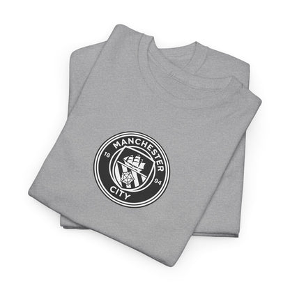 Man City Unofficial T-Shirt — Vintage Crest Logo Tee (Small Chest Emblem)