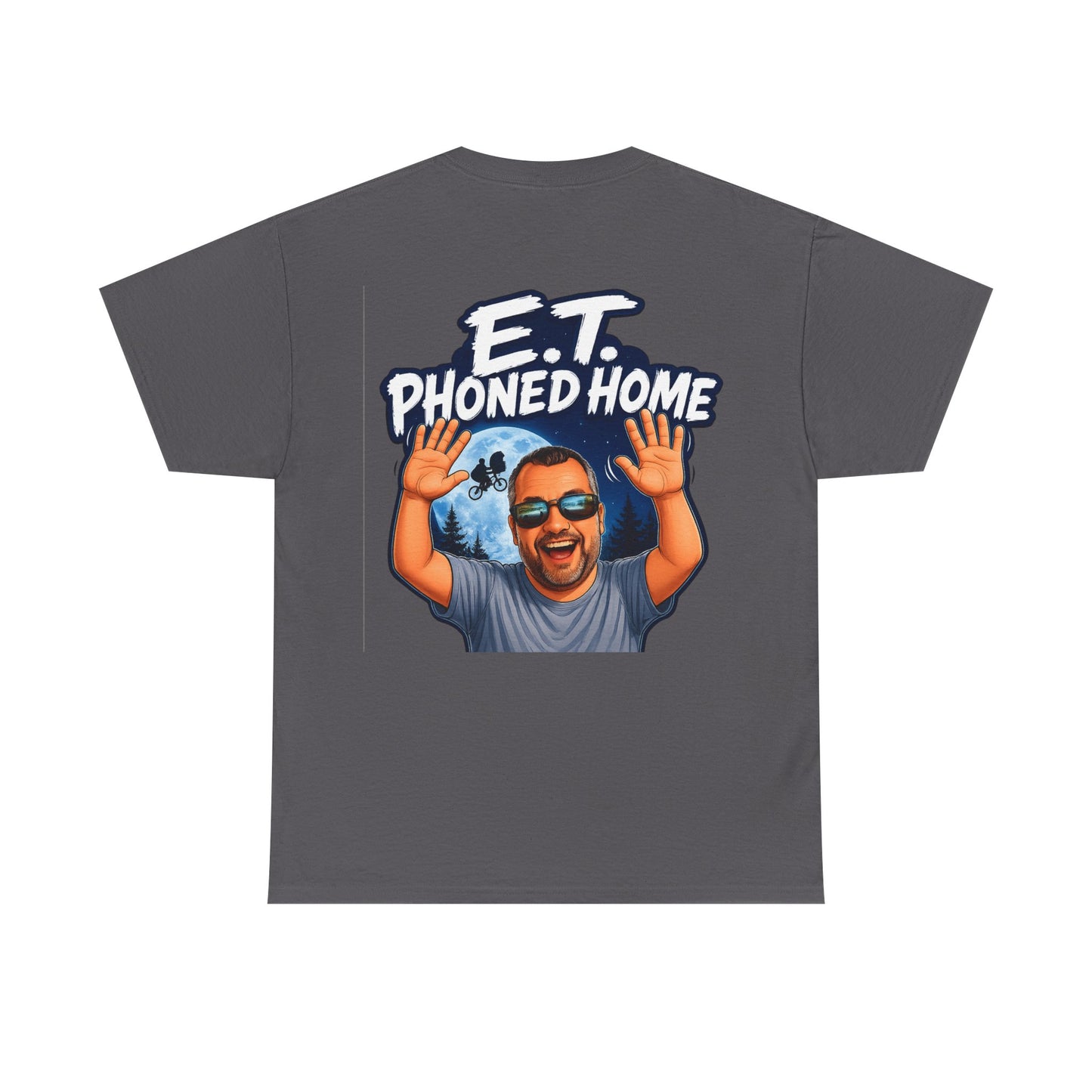 Graphic Tee — "E.T. Phoned Home" Smiling Guy Retro Design