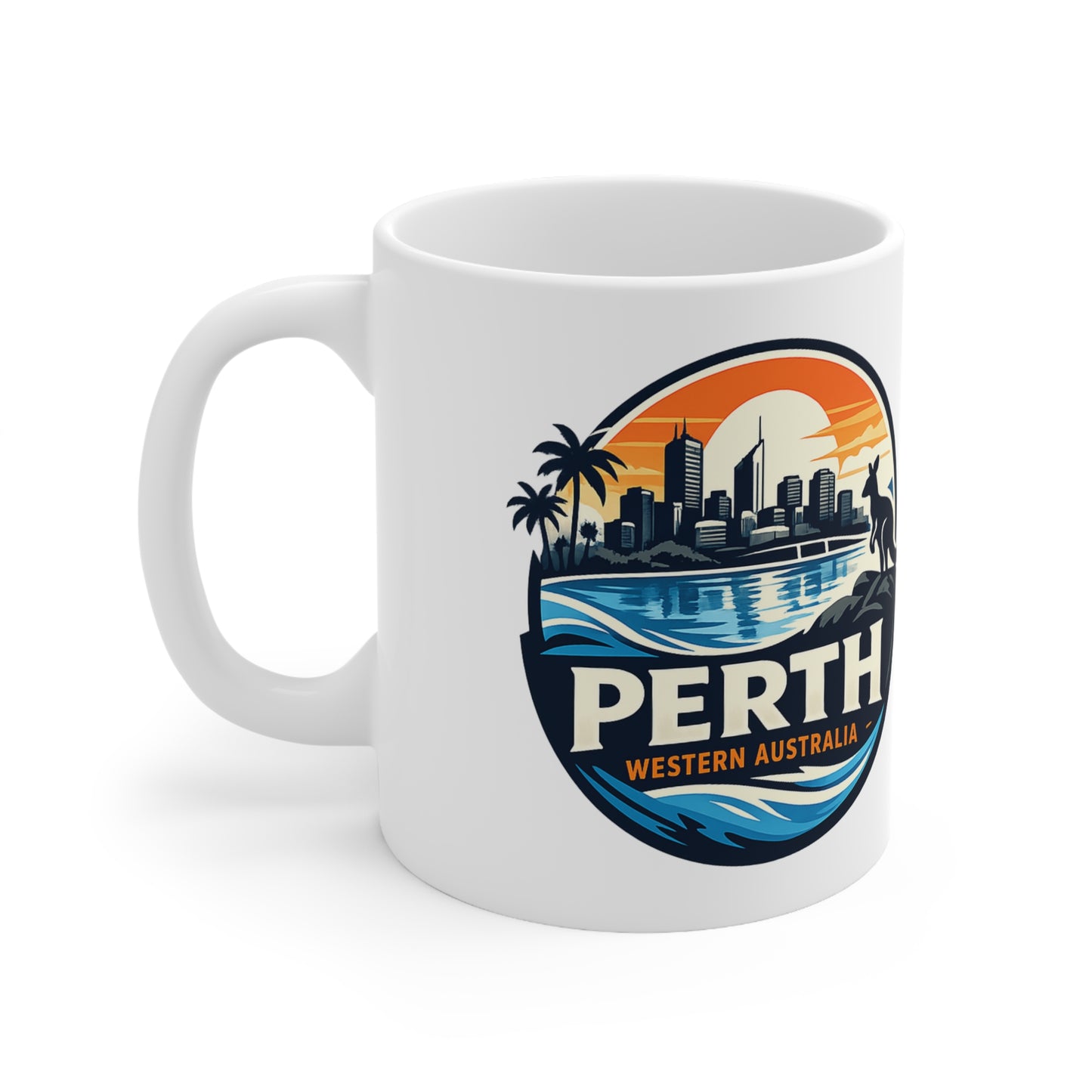 Perth Skyline Ceramic Mug — Western Australia Souvenir Coffee Cup (11oz & 15oz)