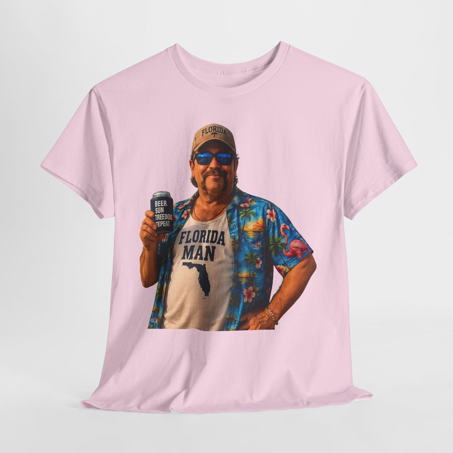 Florida Man Graphic Tee — Funny Vacation Shirt with Hawaiian Shirt Design