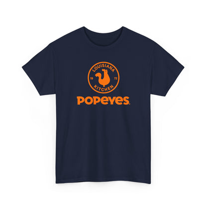 Popeyes Logo T-Shirt — Vintage Orange Louisiana Kitchen Tee