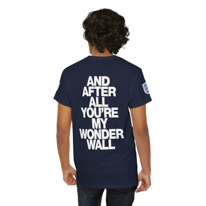 England Football Tee — "And After All You're My Wonderwall" Lyrics Tee