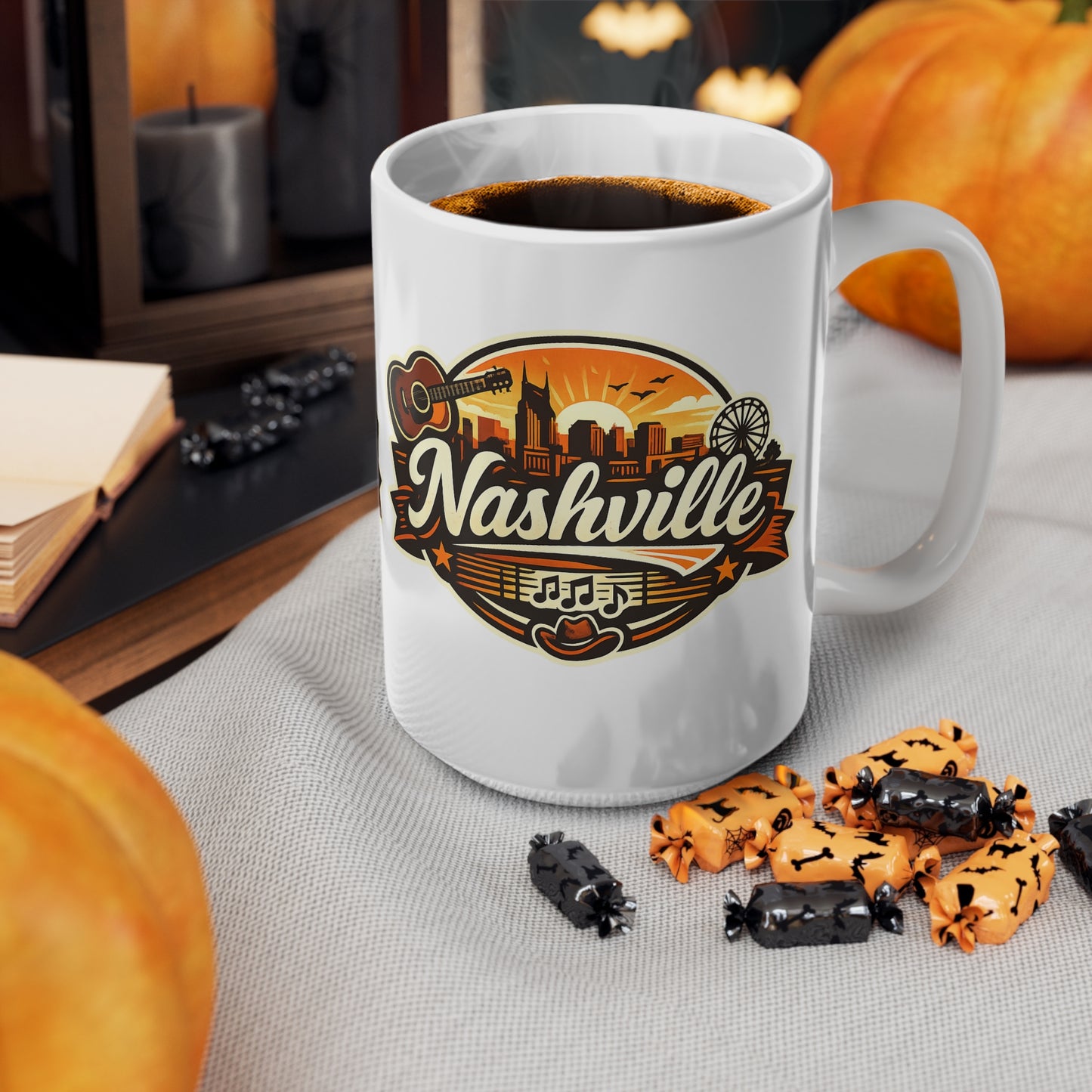 Nashville Ceramic Coffee Cups, 11oz, 15oz