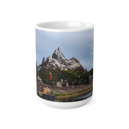 Everest Ride at Animal Kingdom Ceramic Coffee Mug — Scenic Snow-Capped Peak, 11oz & 15oz