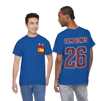 Spain World Champions 'Campeones 26' Cotton T‑Shirt