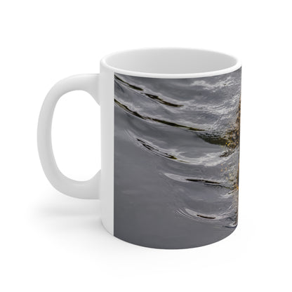 Alligator Reflection Ceramic Mug - Wildlife Photography Coffee Cup (11oz, 15oz)