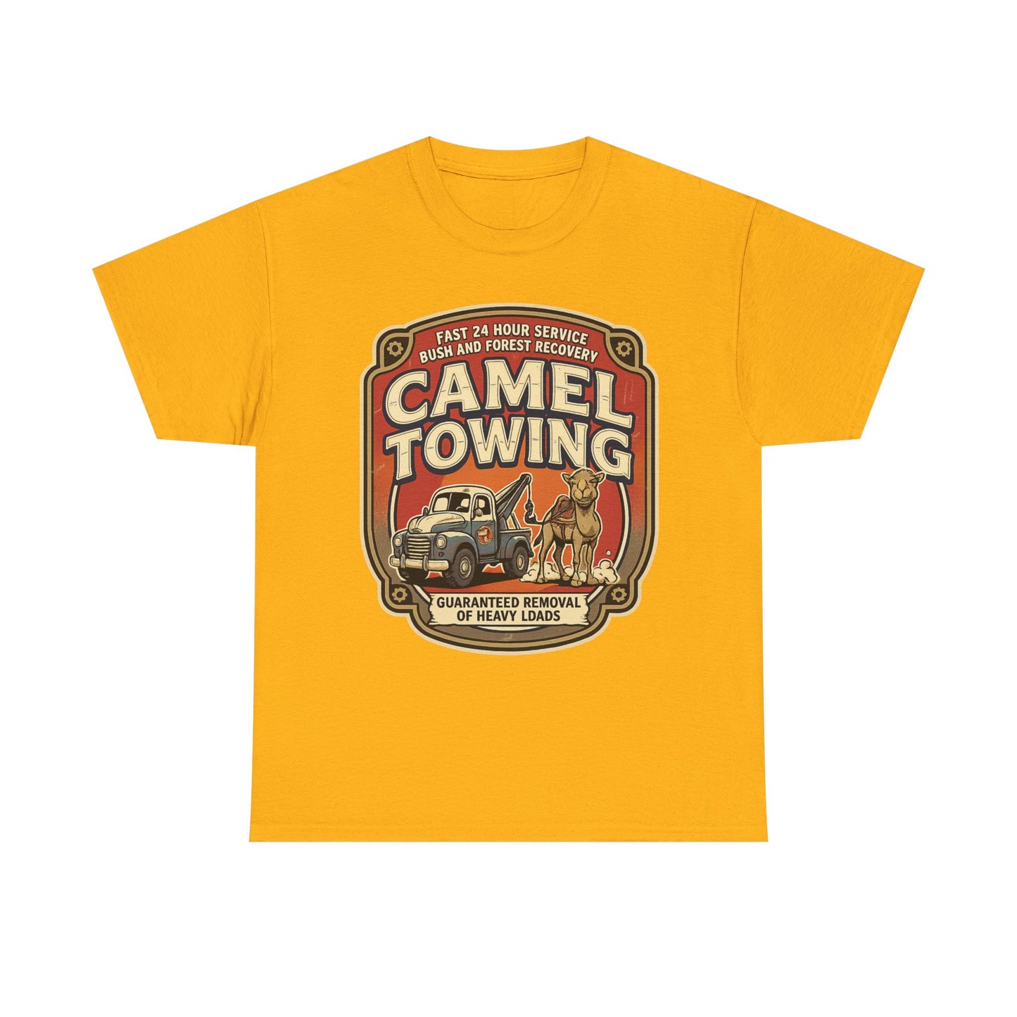 Camel Towing Tee — Vintage Desert Tow Truck Graphic T-Shirt