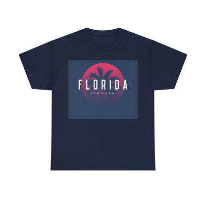 Florida Sunset Palm T-Shirt — Retro Beach Vacation Tee