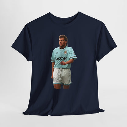 Uwe Rosler Manchester City Legend Graphic Tee - Retro Football Kit Print