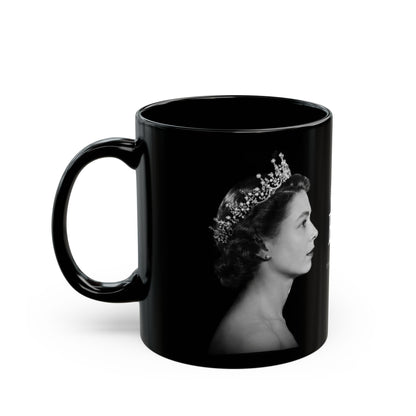 Queen Elizabeth II Memorial Black Mug – E II R Tribute Design (1926–2022)