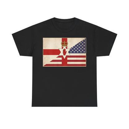 Northern Ireland + American Flag Tee — Vintage Graphic Shirt