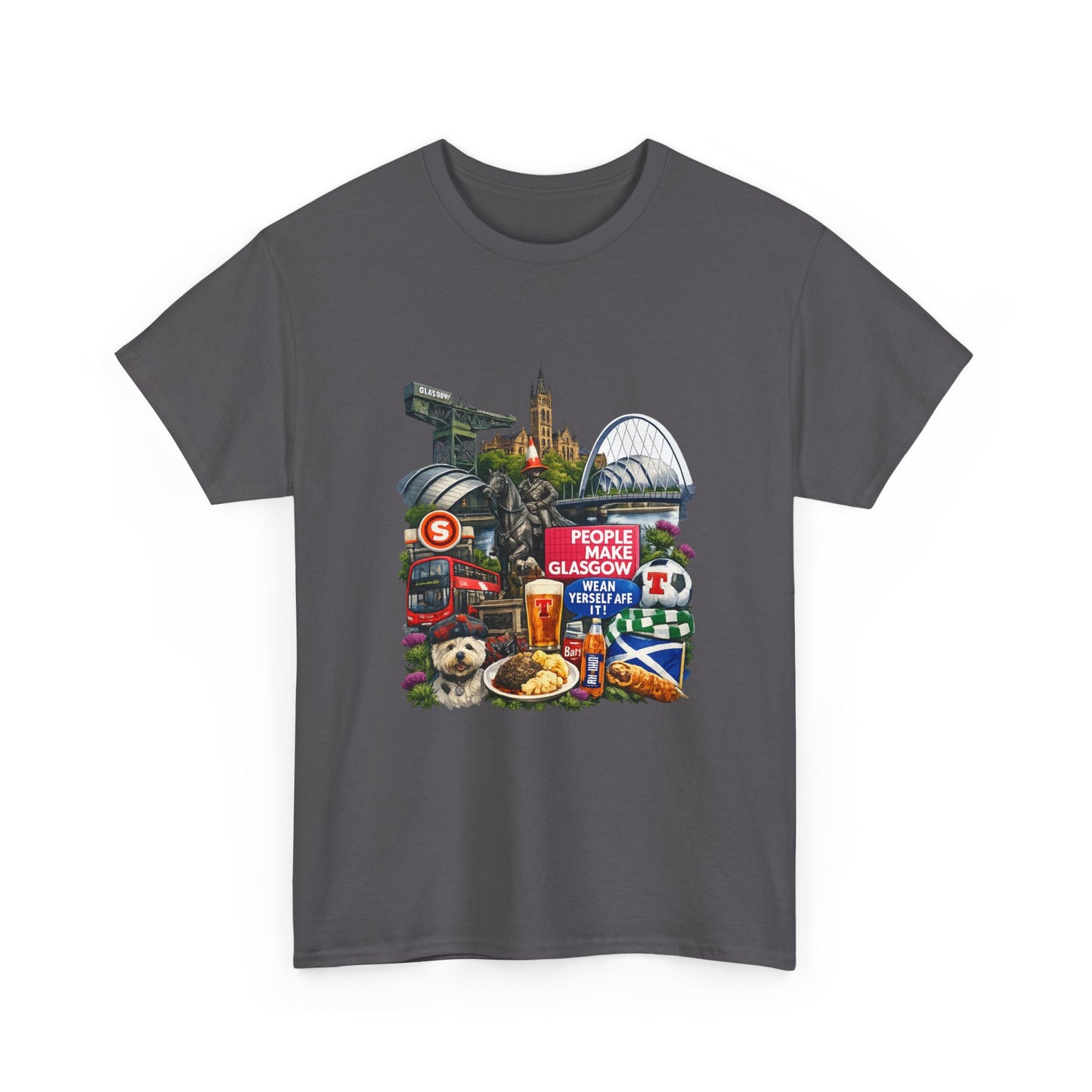 Glasgow Collage T-Shirt — "People Make Glasgow" Scottish City Souvenir Tee