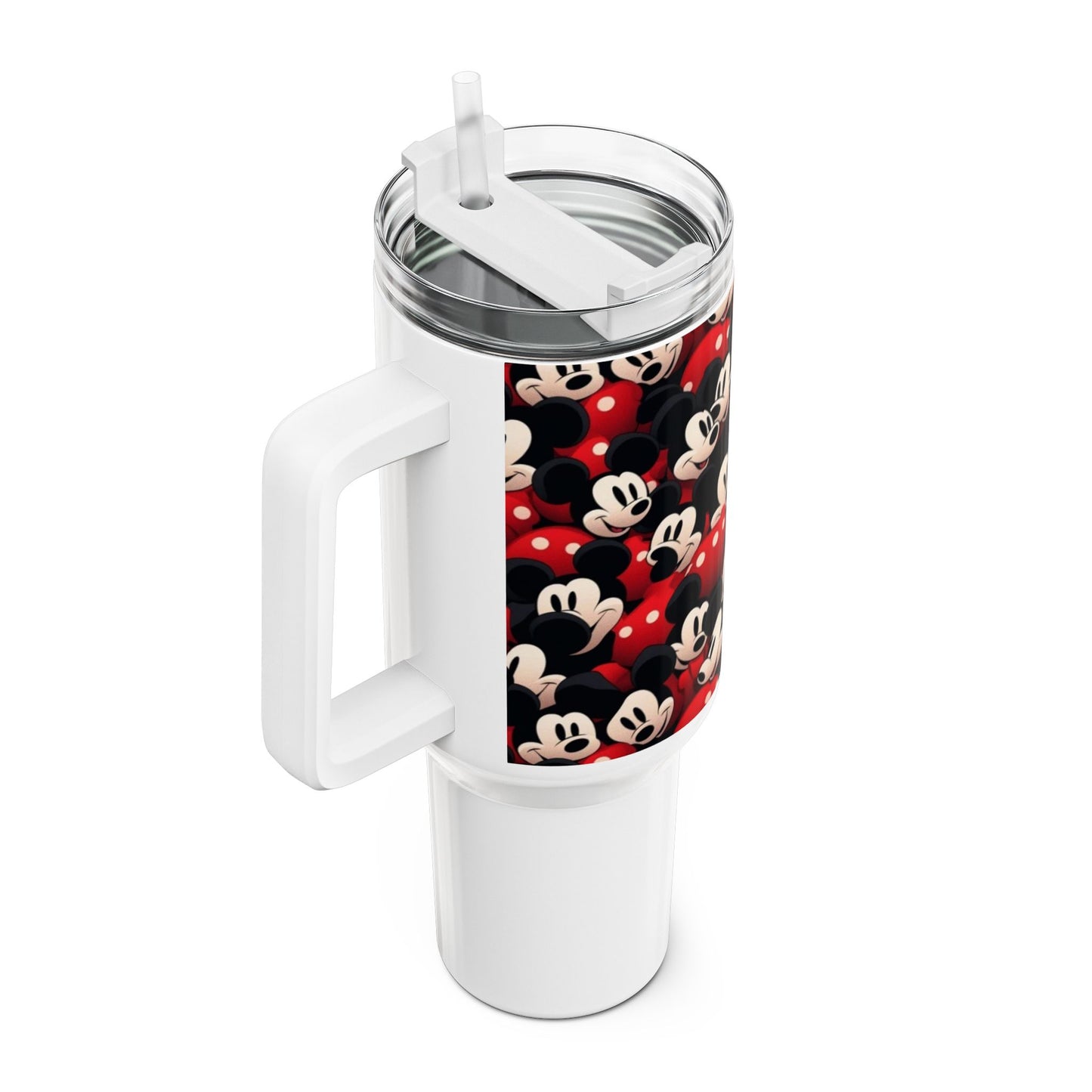 40oz Mickey Mouse Pattern Tumbler — Retro Cartoon Stainless Travel Cup