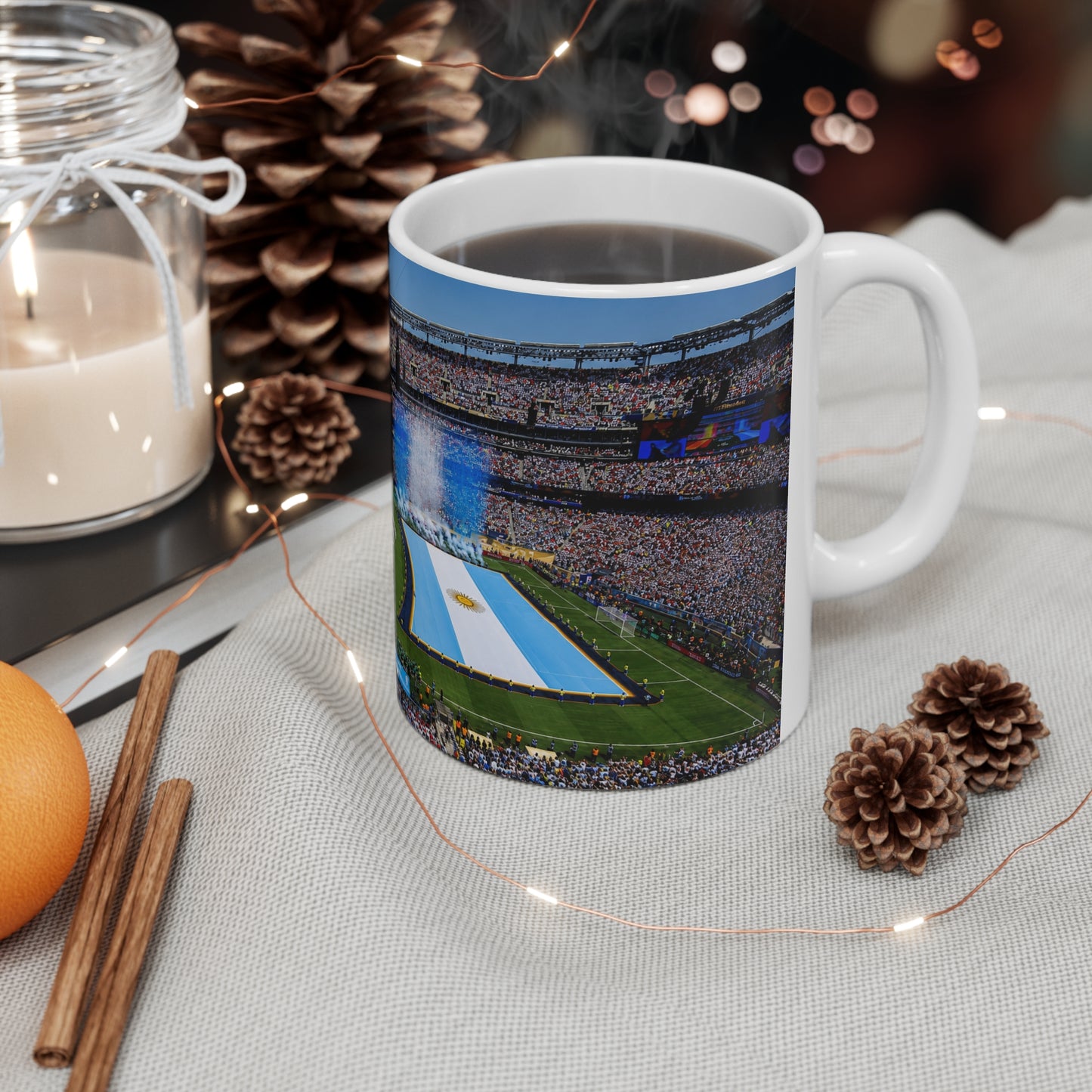World Cup Final 2026 Stadium Mug – Spain & Argentina Flags 11oz/15oz Ceramic Coffee Cup
