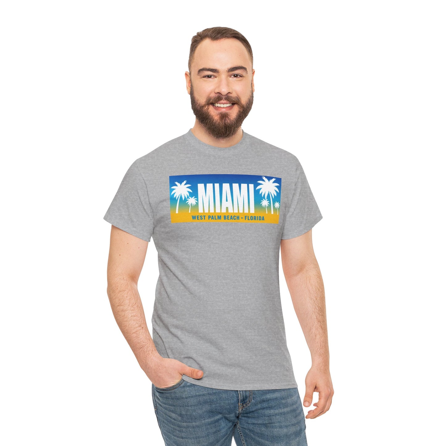 Miami West Palm Beach Vintage Tee — "MIAMI" Beach Palm Trees T‑Shirt