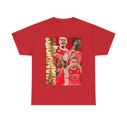 Arsenal Champions Collage Tee — Red Football Fan Shirt