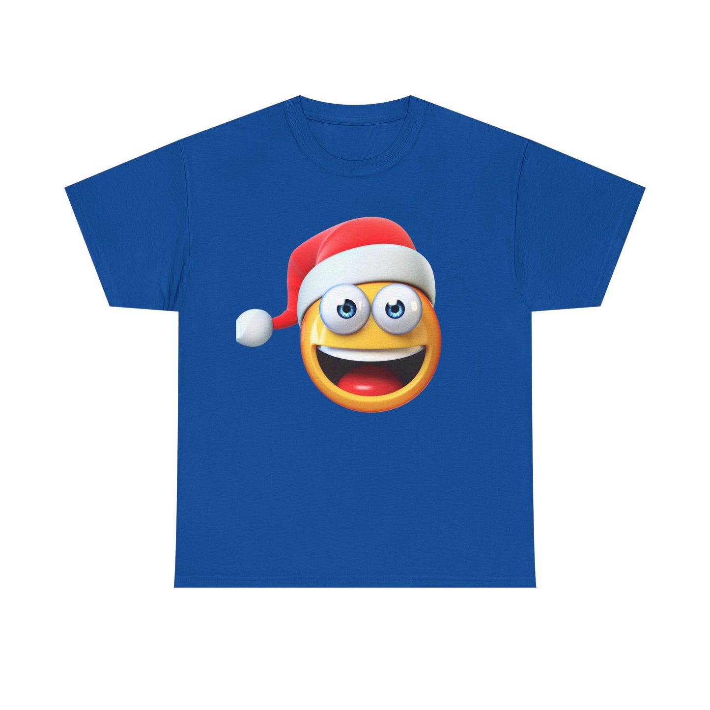 Christmas Emoji T-Shirt — Santa Hat Smiley Holiday Tee