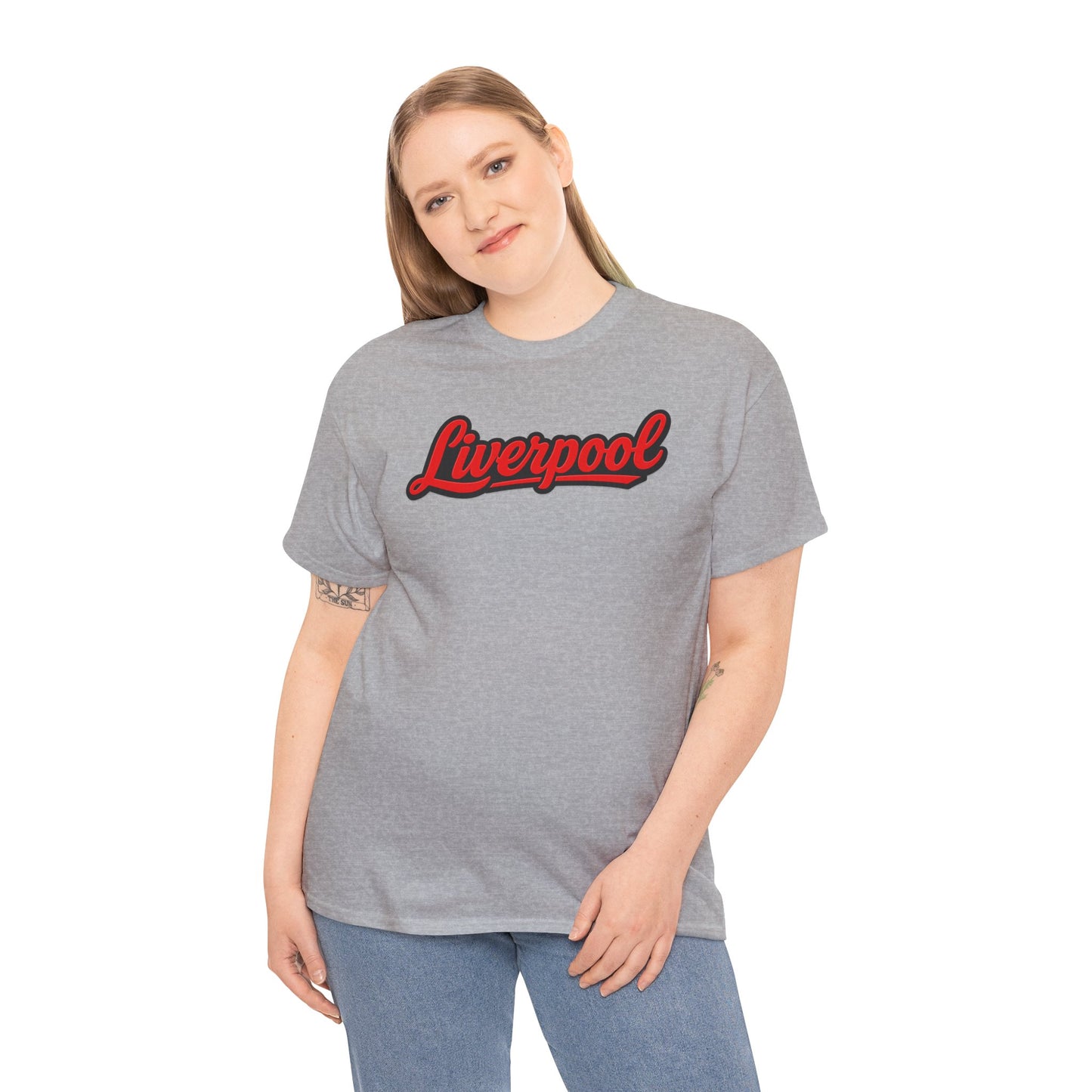 Liverpool Script T-Shirt — Retro Red Script Football Fan Tee