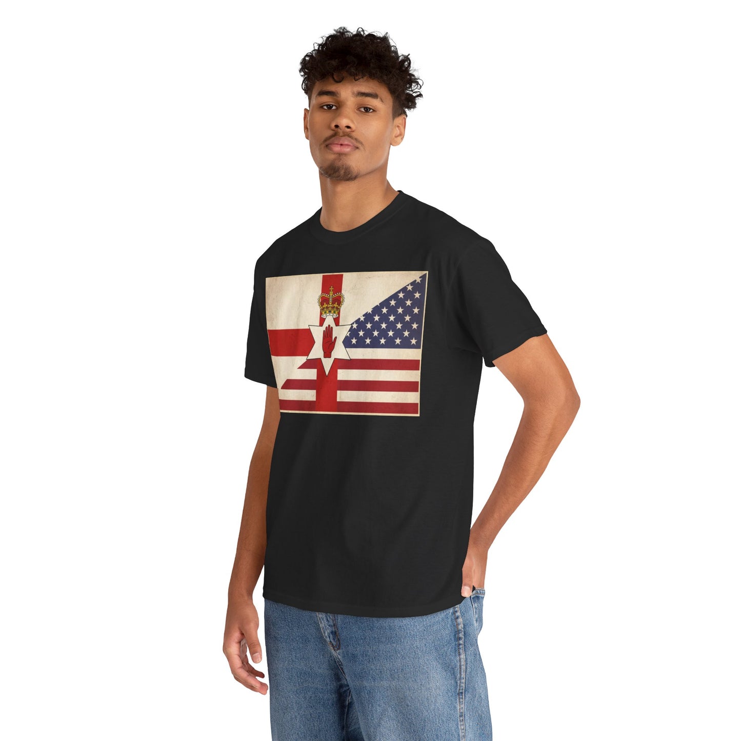 Northern Ireland + American Flag Tee — Vintage Graphic Shirt