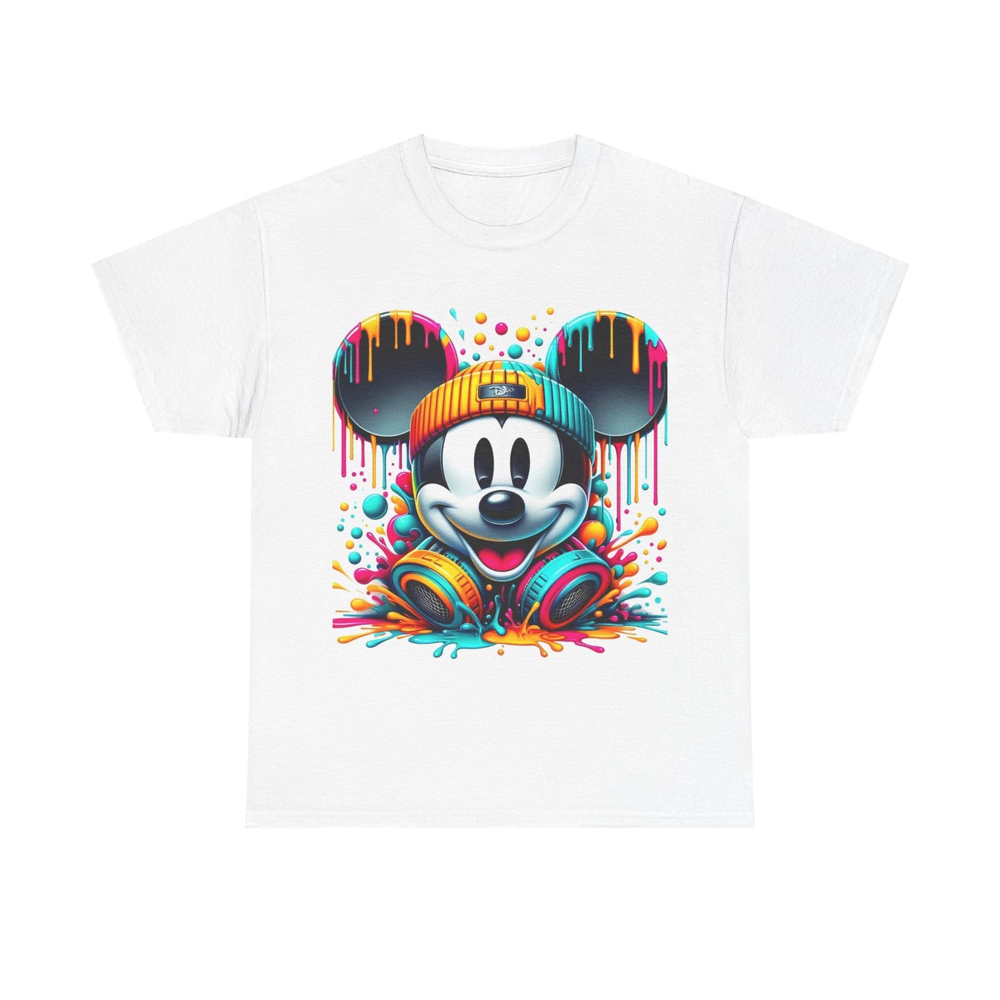 Colorful Pop Art Mickey Mouse Tee - Vibrant Drip Graphic T-Shirt