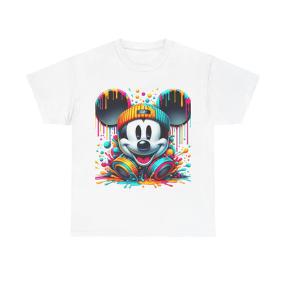 Colorful Pop Art Mickey Mouse Tee - Vibrant Drip Graphic T-Shirt