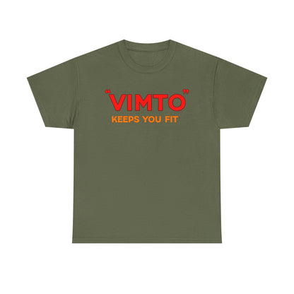VIMTO "Keeps You Fit" Graphic Tee — Retro Beverage Logo T-Shirt