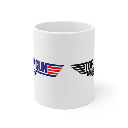 Top Gun & Top Gun Maverick Logo Ceramic Coffee Mug — 11oz & 15oz Retro Aviator Coffee Cup