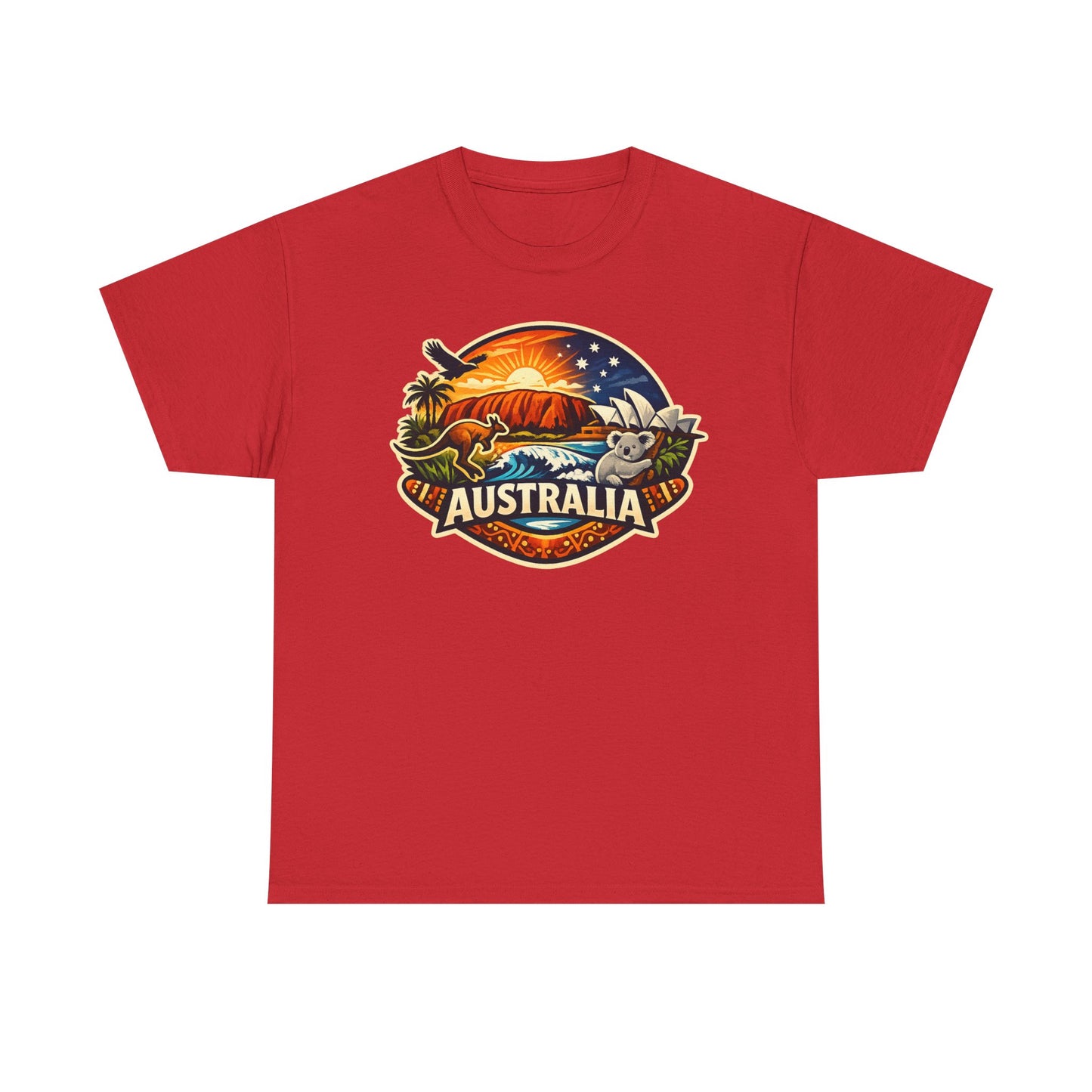 Australia Sunset Vintage Tee — Kangaroo & Surf Badge