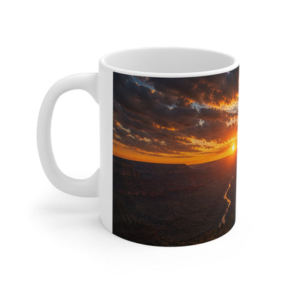 Patriotic Eagle Sunrise Coffee Mug — American Flag Scenic 11oz/15oz Ceramic