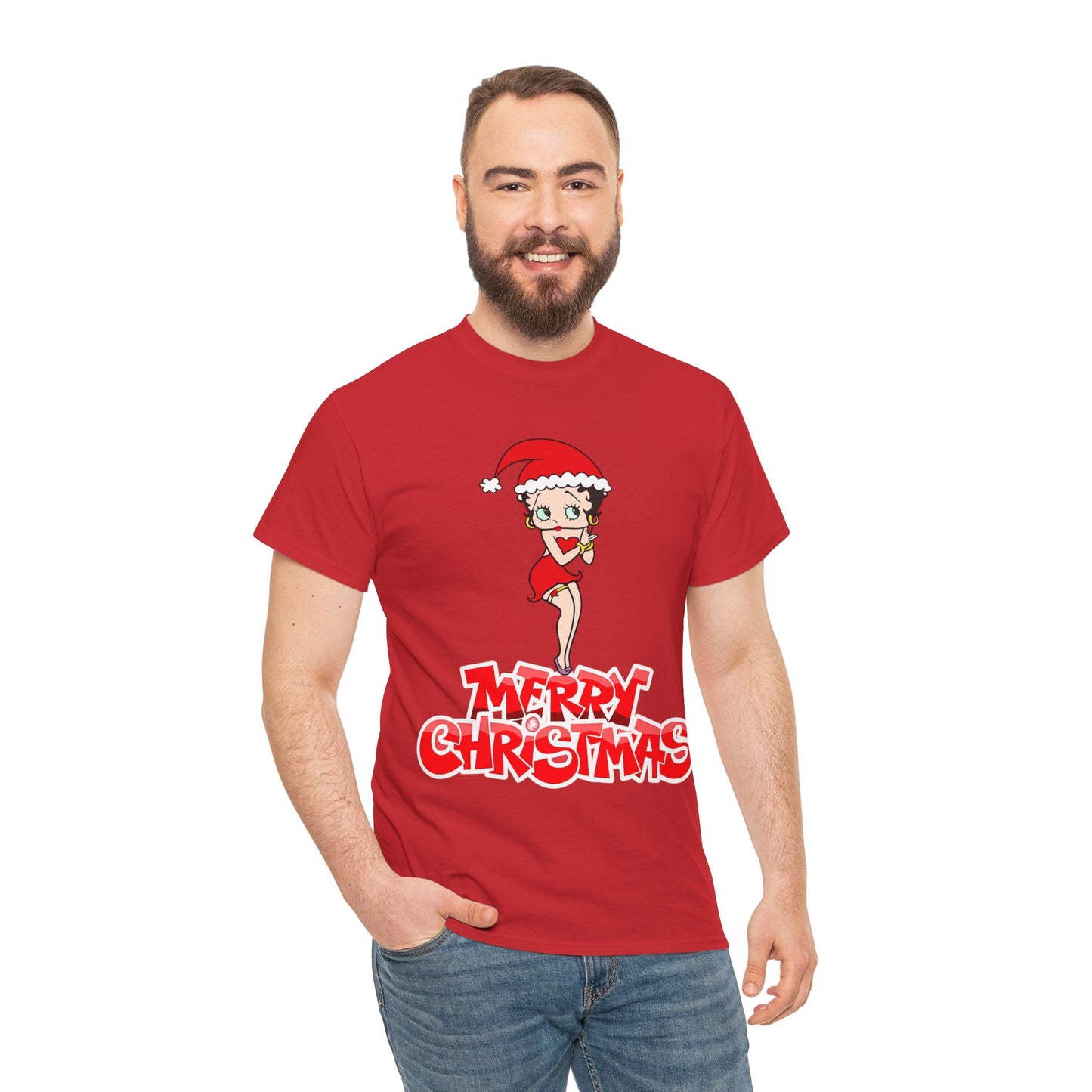 Christmas Betty Boop Tee - 'Merry Christmas' Holiday Graphic Shirt
