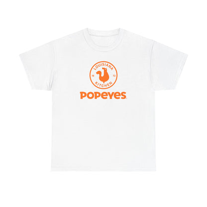 Popeyes Logo T-Shirt — Vintage Orange Louisiana Kitchen Tee