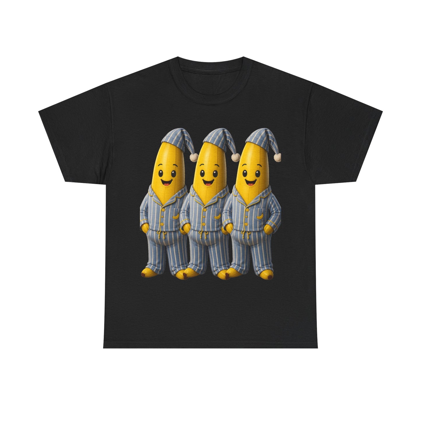 Bananas in Pyjamas – Three Smiling Bananas in Striped Pajamas Graphic T-Shirt