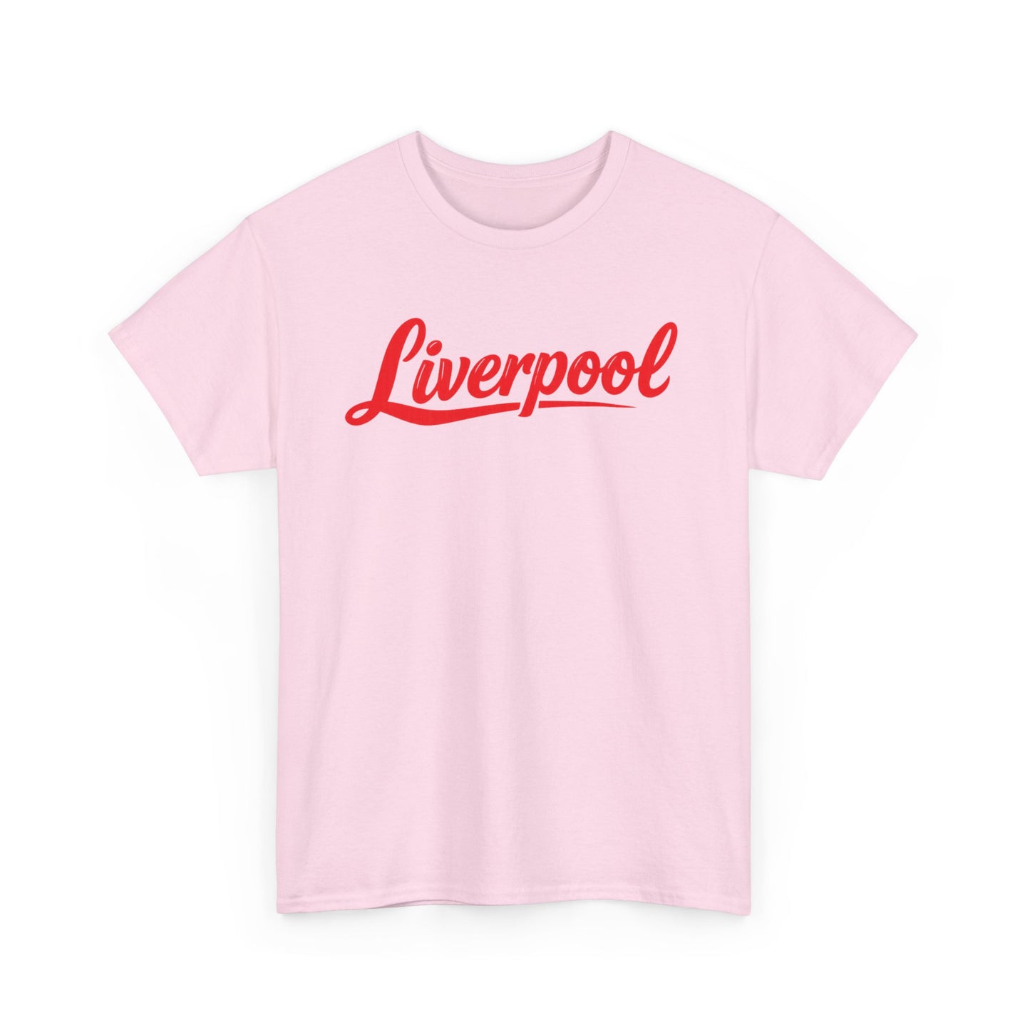 Liverpool Script T-Shirt — Retro Red Logo Tee for Fans