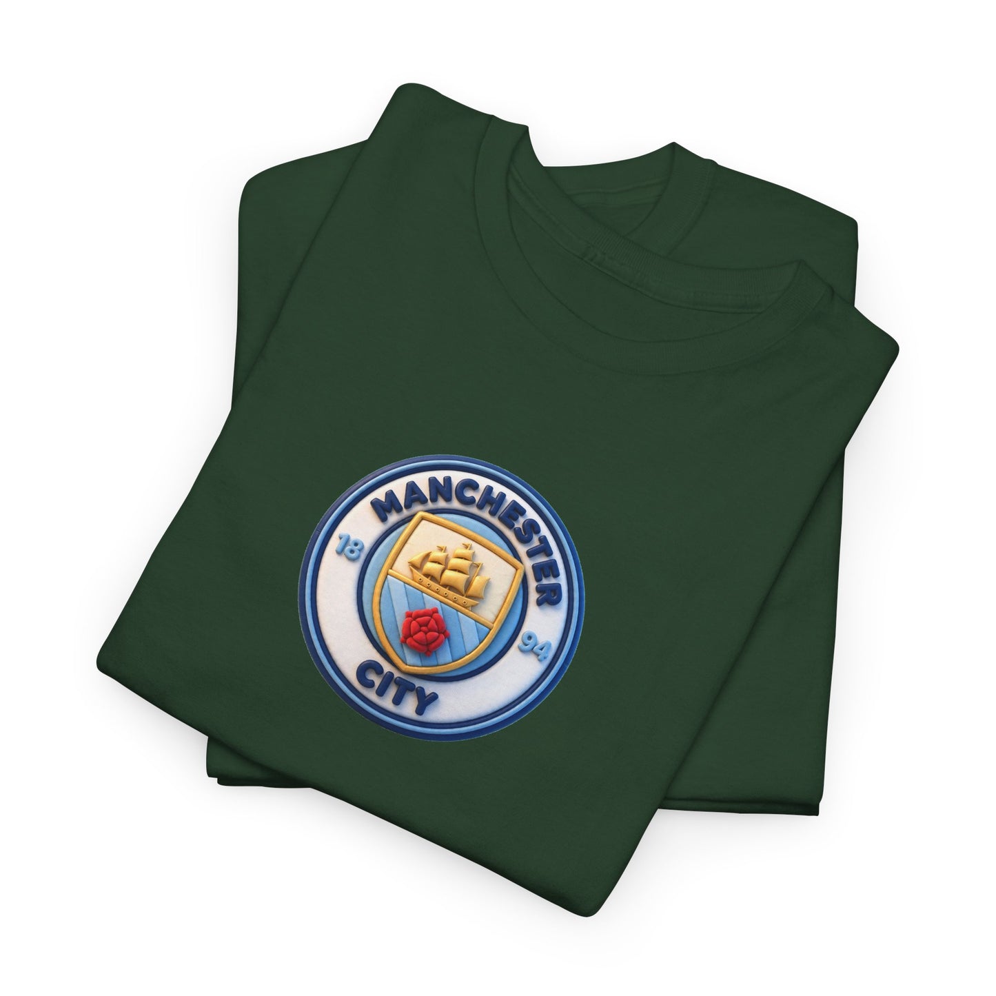Manchester City Crest Unofficial 3D T-Shirt — Minimal Soccer Logo Tee