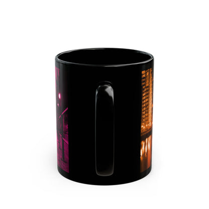 Black Mug — Key 103 Pink Cityscape Coffee Mug (11oz/15oz)