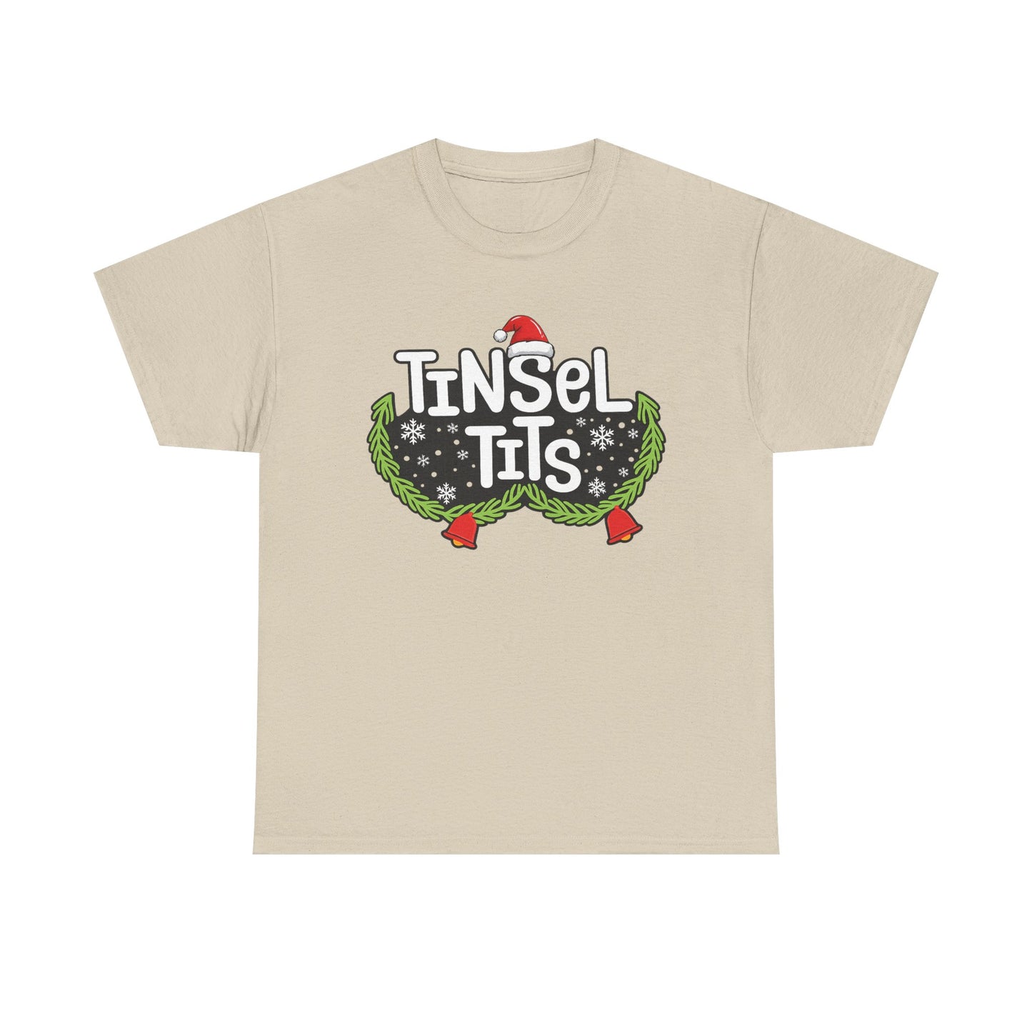 T-Shirt — "Tinsel Tits" Funny Christmas Wreath Holiday Tee