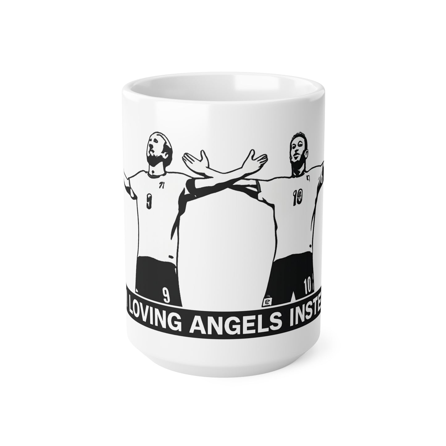 Kane & Bellingham Soccer Players 'I'm Loving Angels' Ceramic Coffee Mug — 11oz & 15oz
